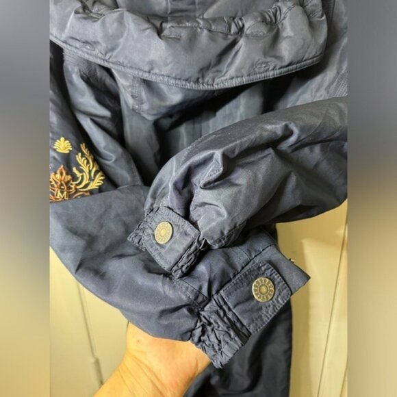 Metropolis by Couloir Navy Blue Hooded Embroidered Ski Snow Winter Suit Size 8 - Picture 6 of 16